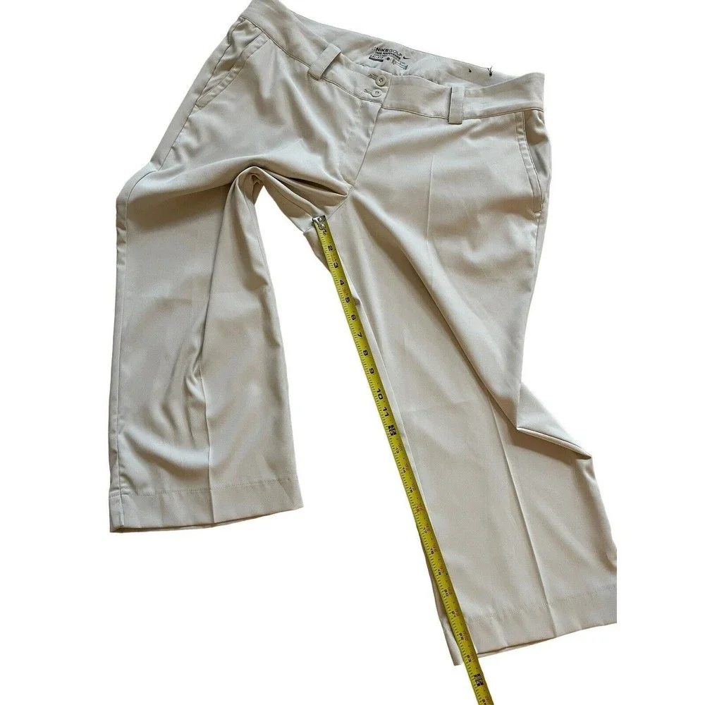 Nike Women's Modern Tech‎ Casual Trouser Cropped Pants Khaki Beige Size 14